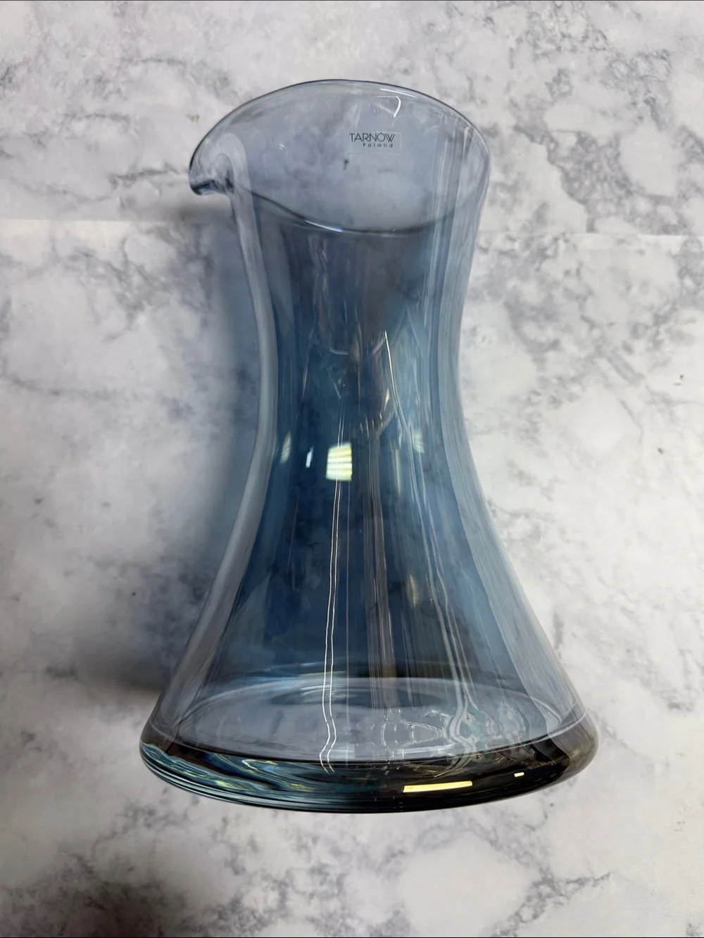 Tarnow Smokey Blue Glass Vase - Poland